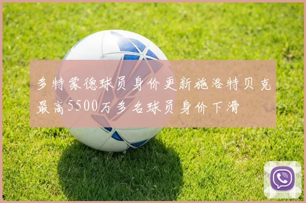 多特蒙德球员身价更新施洛特贝克最高5500万多名球员身价下滑